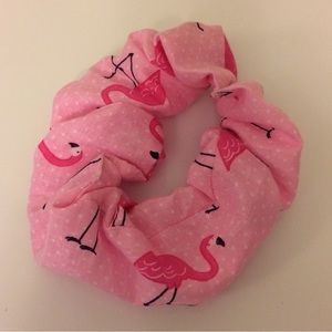 $4 Add-On New Hair Scrunchie Ponytail Elastic Hair Accessory Pink Flamingos